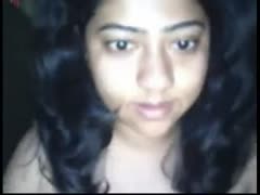 Indian non-professional webcam nympho plays with her natural boobies 